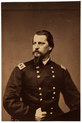 Fotografisch portret van Winfield Scott Hancock, ca. 1860