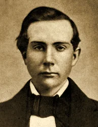 Portret van John D. Rockefeller op 18-jarige leeftijd, 1857