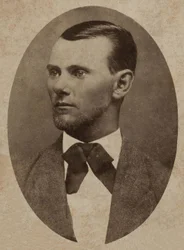 Portret van de outlaw Jesse James (1847-1882)