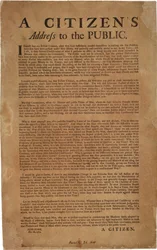 Een burgeradres aan het publiek over de steun aan koninklijke troepen, 18 december 1769