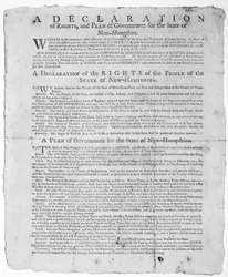 Een verklaring van rechten en plan van regering voor de staat New Hampshire, 1779