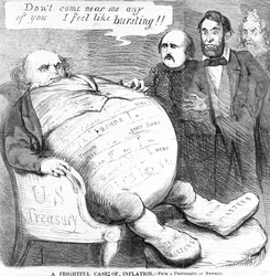 Een angstaanjagend geval van inflatie, c.1863