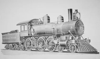 Een Schenectady Locomotief (gravure)