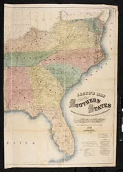 Een kaart van de zuidelijke staten van Noord-Amerika