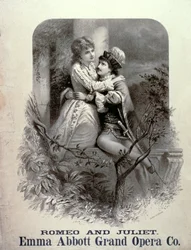 Advertentie voor Romeo en Julia, Met Emma Abbott, Grand Opera Company