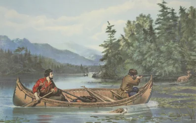 Amerikaanse jachtscènes, Een goede kans, uitgegeven 1863, Currier & Ives