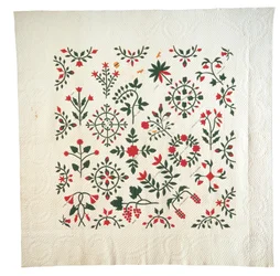 Applique en geborduurde tuin botanische album quilt