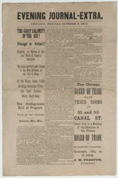 Artikel uit de Chicago Evening Journal-Extra over de brand van Chicago in 1871, 9 oktober 1871 (krantenartikel)