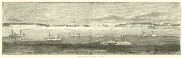 Blokkeringsvloot bij Wilmington, Old Inlet, oktober 1864