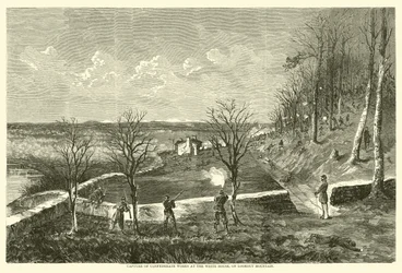 Verovering van de Zuidelijke werken bij het Witte Huis, op Lookout Mountain, november 1863