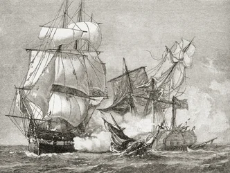Verovering van de Guerriere door de Constitution op 19 augustus 1812, uit 