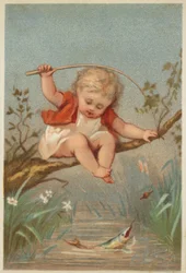 Kind vist in een beek