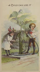 Kinderen spelen met een waterpomp