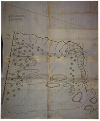 Confederale burgeroorlog kaart van het kamp van het Leger van Mississippi in Corinth, Mississippi, mei 1862