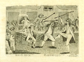 Congresvechters: Griswold en Lyon, in Congress Hall, Philadelphia, PA