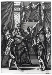 Cortes en Montezuma, uit Antonio de Solis y Rivadeneira Solis