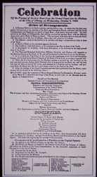 Erie Kanaal: sleutelonderdeel van het New York State Canal System; Broadside van 8 oktober 1823 ter viering van de opening (voltooid in 1825)