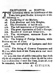 Klachten van Boston, brief gepubliceerd in de Boston Gazette, 4 april 1786
