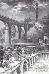 High Bridge over de Harlem River, die vers water van Westchester County naar het reservoir van Central Park brengt
