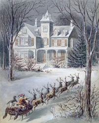 Illustratie uit Twas the Night Before Christmas, geschreven door professor Clement Clarke Moore (1779-1863)