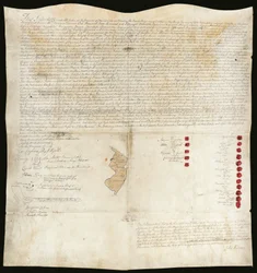 Indianenverdrag, Easton Conference, Pennsylvania, 23 oktober 1758 (pen en inkt met was op perkament)