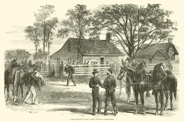 James Bennetts Huis, waar Johnston zich overgaf, april 1865