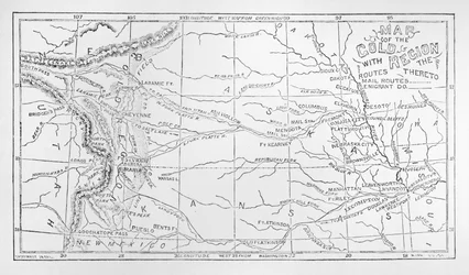 Kaart van de goudregio, gepubliceerd in The Weekly