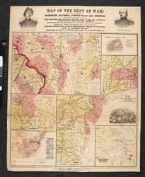 Kaart van het Oorlogsgebied. Bevat een kaart van de omgeving van Washington, Baltimore, Harper