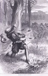 Moord op Whites assistent, illustratie uit Cassells Geschiedenis van de Verenigde Staten, uitgegeven door Petter & Galpin, ca. 1890