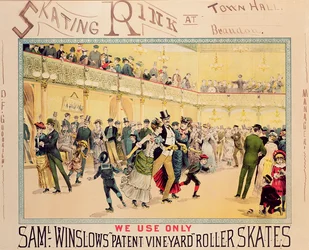 Poster ter promotie van de schaatsbaan in Brandon Town Hall, Utah