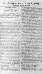 Inaugurele rede van president Jefferson, supplement bij de Carlisle Gazette, 11 maart 1801