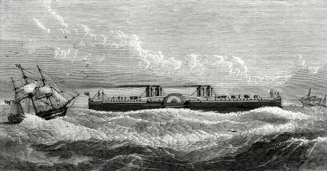 Voorgestelde Veerboot tussen Dover en Calais, illustratie uit Appletons Journal, 4 mei 1872