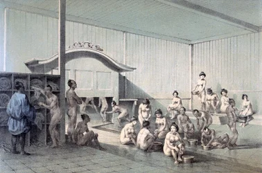 Openbaar bad in Simoda, 1856