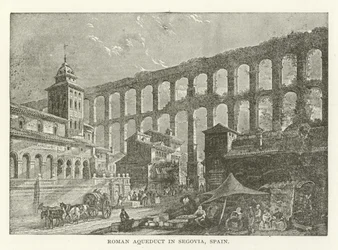 Romeins Aquaduct in Segovia, Spanje