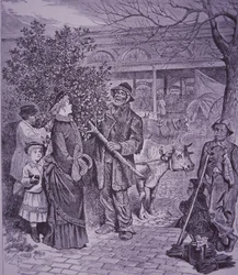 Verkoop van kerstbomen in Richmond, Virginia