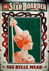 Star Boarder Theater Poster met actrice Sue Belle Mead, ca. 1900