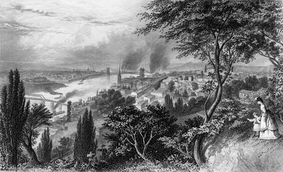 De stad Cincinnati, Ohio, uit Picturesque America Volume II, gedrukt New York 1872