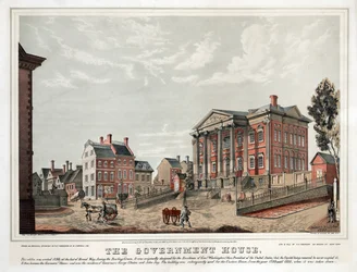 Het regeringshuis, pub. 1847 (kleurenlitho)