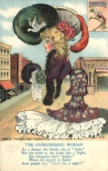 De Overdressed Vrouw (kleur litho)