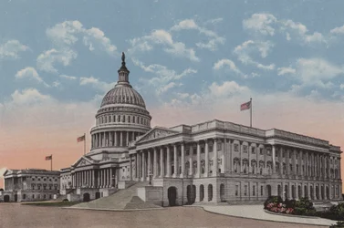 Het Capitool van de Verenigde Staten, Washington DC (kleurenlitho)