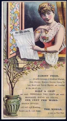 The World - advertentie voor het plaatsen van krantenadvertenties