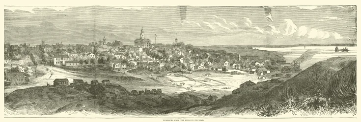 Vicksburg vanaf de heuvels aan de achterkant, mei 1863