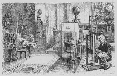 Zicht op het atelier van Gerome