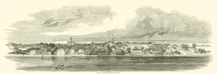 Uitzicht op Vicksburg vanaf de rivier, juni 1862