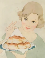 Vrouw serveert warme koekjes