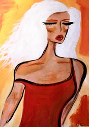 Stijlvolle vrouw in het rood
