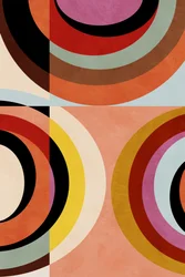 Warme kleuren Bauhaus-geometrie 3