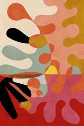 Warme kleuren Bauhaus-geometrie 5