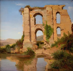 De Ruïnes van het Aquaduct Aniene Nuovo bij Tivoli