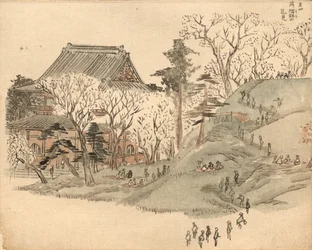 Kersenbloesemfestival bij de tempel op Mt. Suribachi